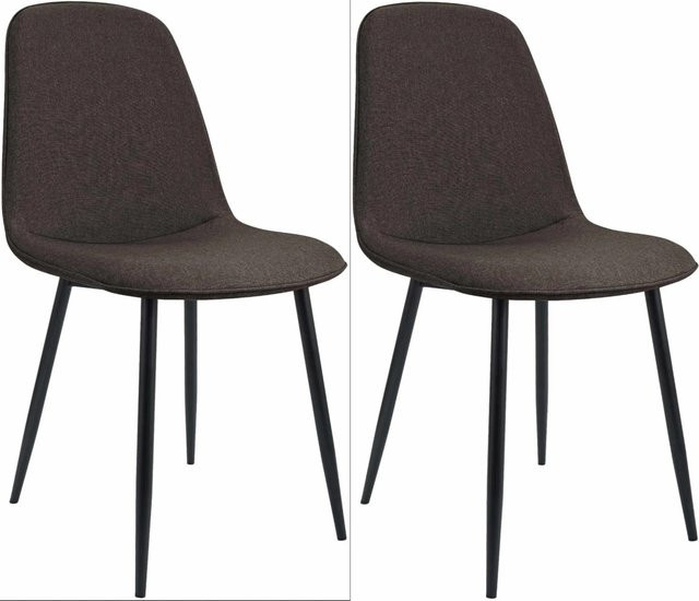 2er Set Esszimmerstühle DELUKE RAZON in Braun aus Stoff und Metall, B/T/H: 45 x 54 x 88 cm - Bild 1