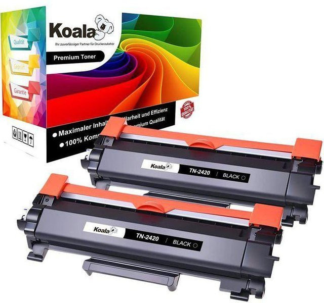 2er Pack kompatible Tonerkartuschen TN2420 Schwarz für Brother MFC-L2710DW MFC-L2710DN MFC-L2750DW - Bild 1