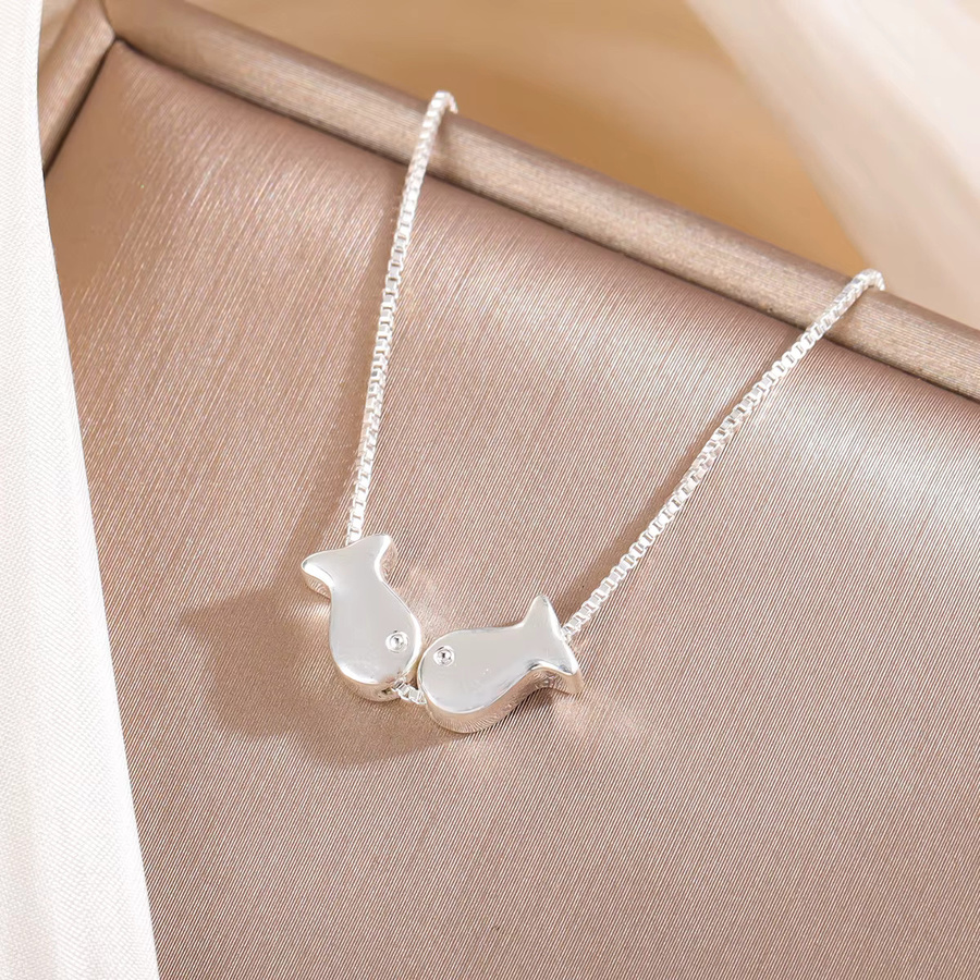 GaGa-Duck Halskette 925 Silber, Doppelfisch mit Anhänger - Bild 2