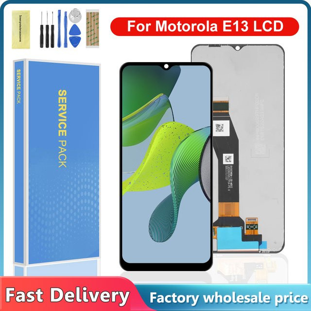 Motorola Moto E13 LCD Display Touchscreen Digitizer Montage mit Rahmen in Schwarz, 6,5 Zoll Ersatzteil - Bild 1