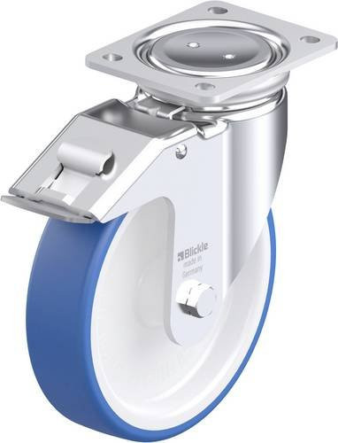 Blickle LUH-POTHS 200G-FI Stahlblech-Lenkrolle in Blau mit 200 mm Rad-Durchmesser und 550 kg Tragfähigkeit - Bild 1