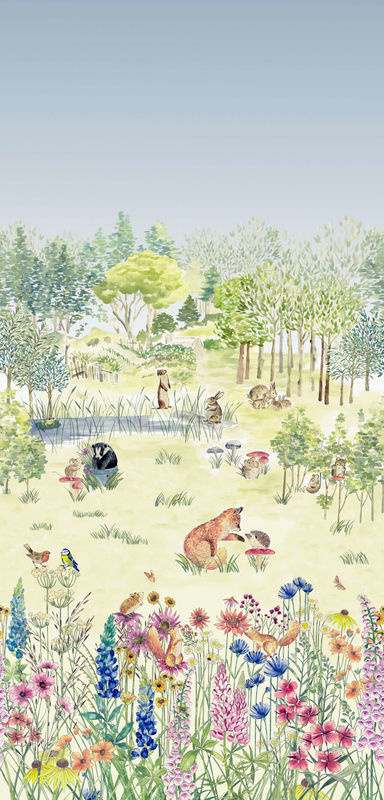 Little Greene Tapete Potter's Woodland - Spring Wandbild mit floralem Motiv in Mehrfarbig für Kinderzimmer - Bild 4