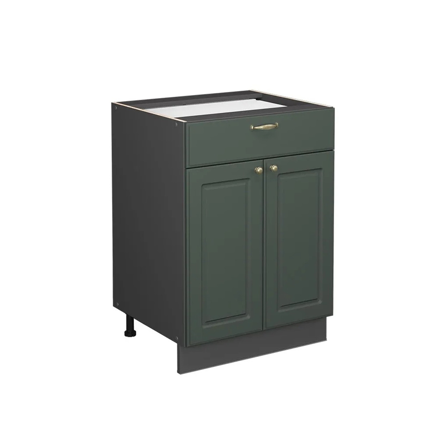 Vicco Küchenunterschrank Fame-Line Landhaus in Anthrazit Grün-Gold mit Schublade und Drehtür Breite: 60 cm - Bild 3