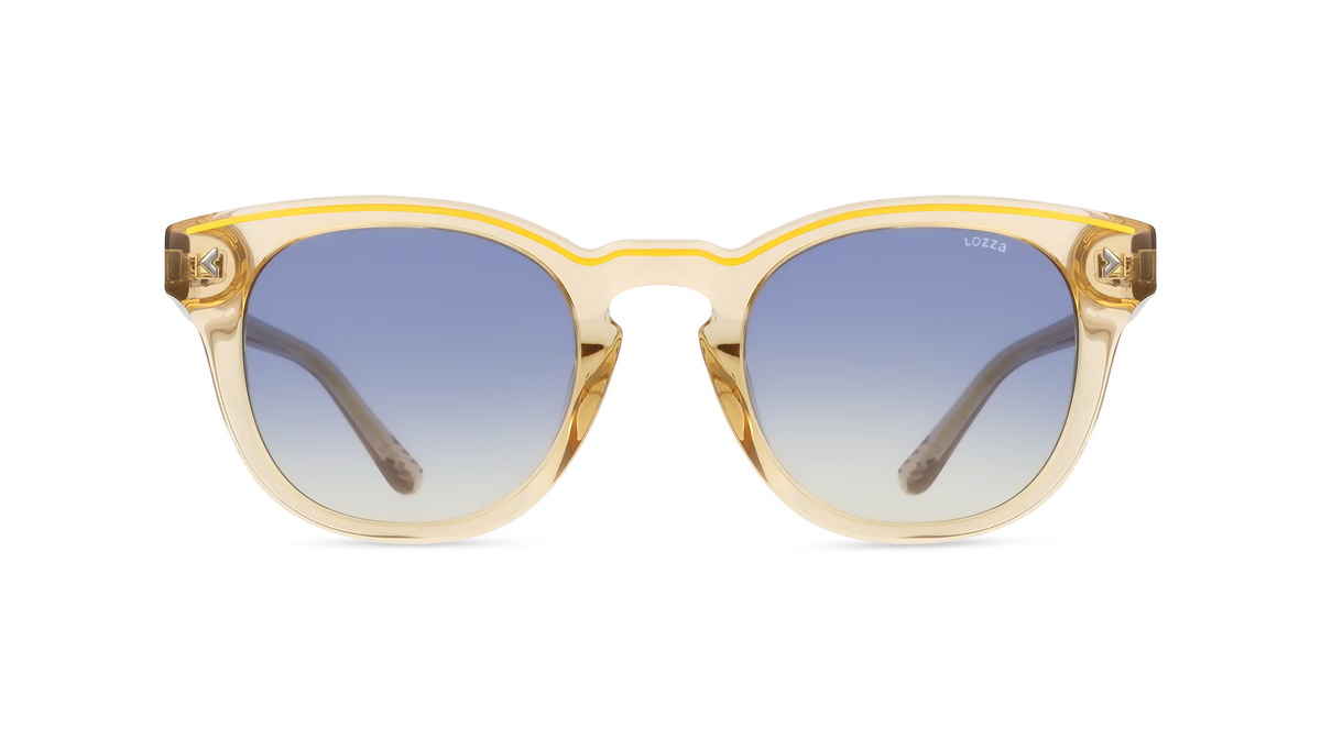 Lozza LOZSL4303 Sonnenbrille, Vollrand, Panto, Kunststoff, Unisex, gelb, blau - Bild 1