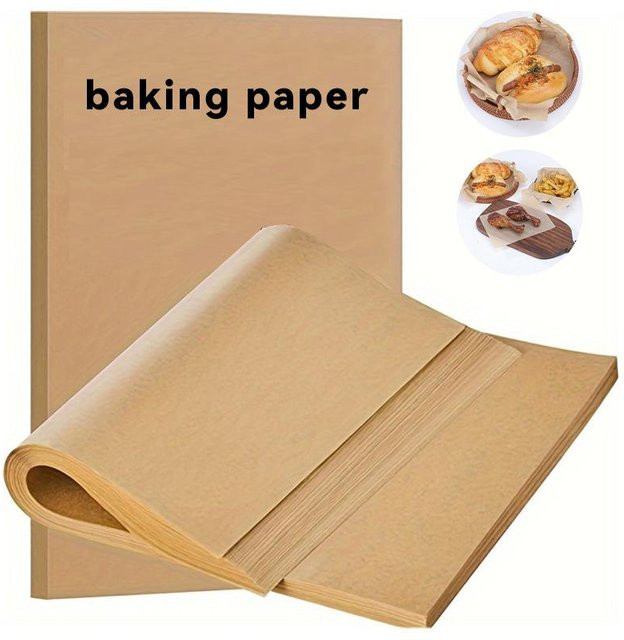 Chocolate Home Pergament-Backpapier aus Silikon, rechteckiges Fettschutzpapier zum Grillen und Dampfgaren, Gelb, B: 40 cm, T: 30 cm, 100 Stück - Bild 1