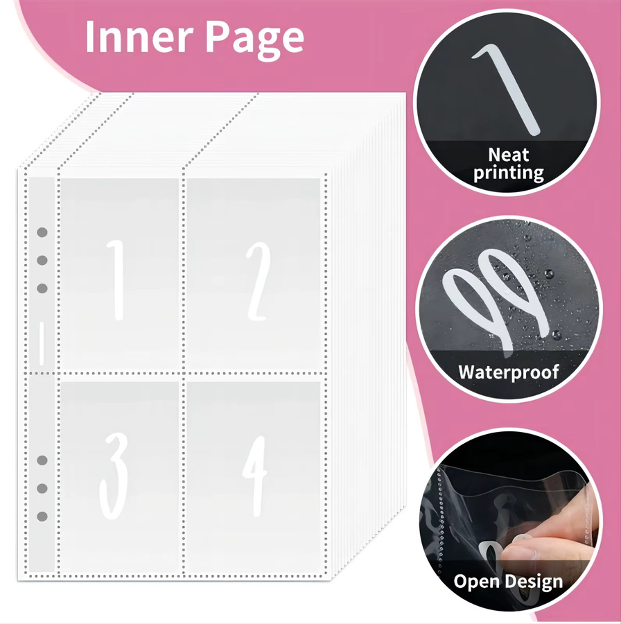 100-Umschlag-Saving-Challenge Budgetplaner Set mit Binder und Sparumschlägen in Schwarz und Pink, A5 - Bild 2