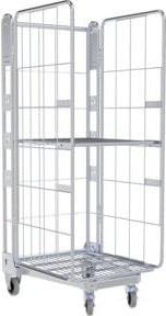 HMH nestainer Metallcontainer 1630 ME aus Stahl, silber, B/T/H: 73,0 x 84,5 x 7,0 cm, 3-seitig galvanisch verzinkt - Bild 1