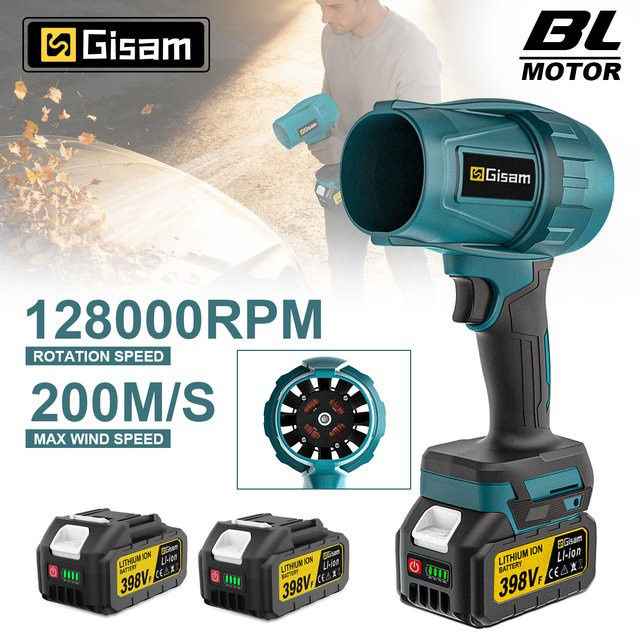 Gisam Bürstenloses Elektro-Turbogebläse Jetventilator als Hochleistungs-Blasgerät für Makita LXT 18V Akku zum Trocknen und Reinigen von Staub, Laub und Schnee - Bild 1