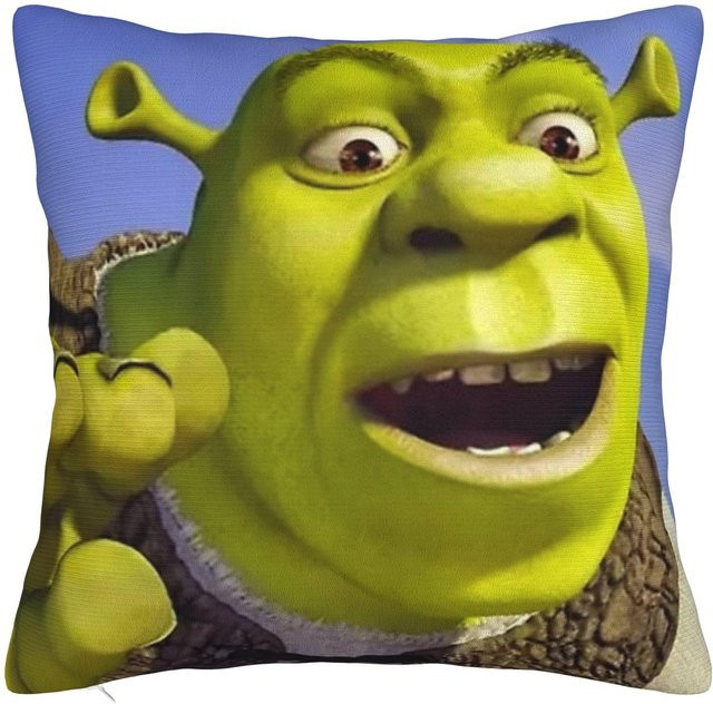 Lustiger Shrek Meme Kissenbezug von JMG Clothing aus Polyester in Grün, B/H: 30 x 30 cm - Bild 1