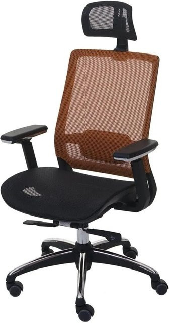 Ergonomischer Bürostuhl MCW A20 mit Kopfstütze und Sitzhöhentenverstellung, Schwarz-Orange, Stoff - Bild 2