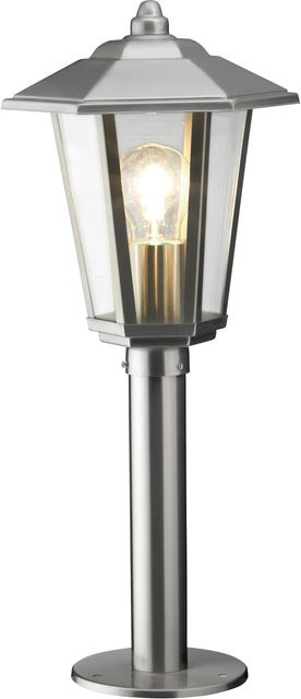 Außensockelleuchte Magione aus Edelstahl und Glas in Silber für Garten und Außenbereich - Bild 1