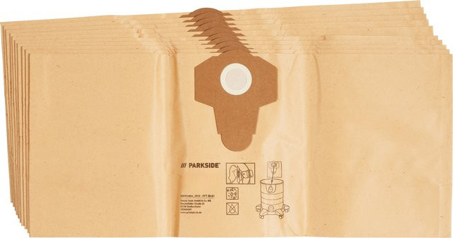PARKSIDE Vlies-Filtertüten PVFT 30 A1 für PFT 30 A1, 10er Pack, beige - Bild 1