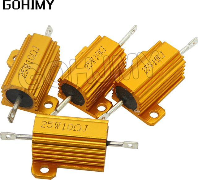 GOHJMY Rx24 Drahtwiderstand mit Aluminium-Power-Metal-Gehäuse 25W in Silber und Gold - Bild 1