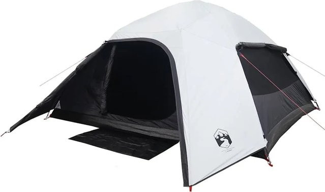 vidaXL Kuppel-Campingzelt für 4 Personen in Weiß und Dunkelblau, wasserdicht, Modell 94722 - Bild 1