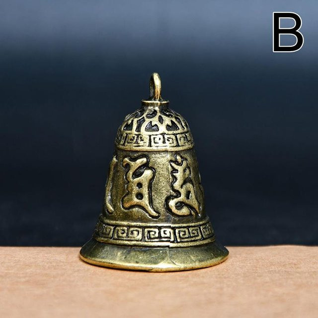 Messing Tropfenglocke im Vintage-Design als Fengshui Windspiel und Anhänger in Bronze und Gold - Bild 1