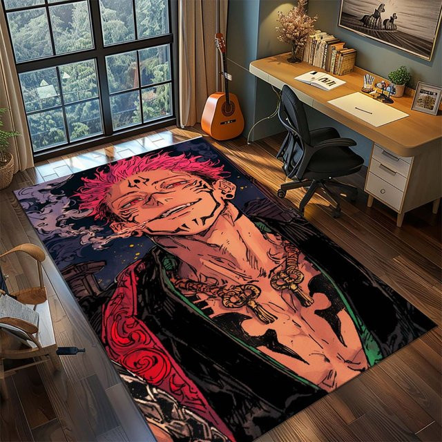 Jujutsu Kaisen Anime Fußmatte aus Polyester von CSQ Five, braun/mehrfarbig, B: 60 cm, T: 90 cm - Bild 1