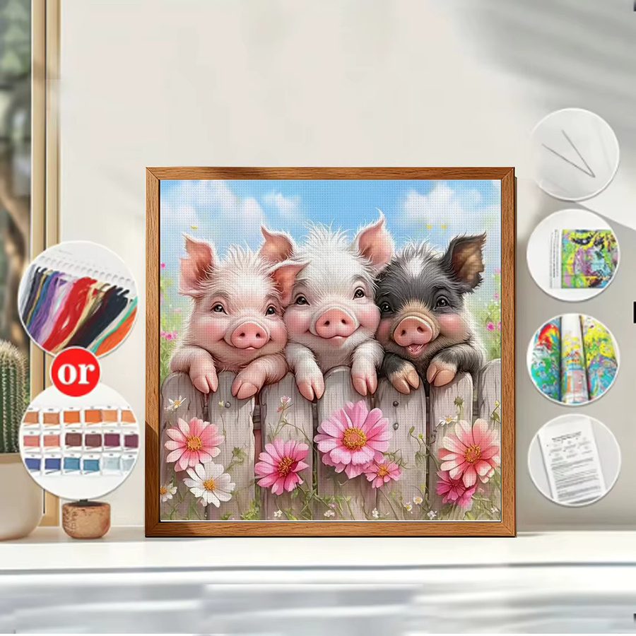 Fence Friends Kreuzstich-Set zum Selbermachen, 11CT Stickerei in Multicolour, B/B/H: 36 x 36 x 1 cm - Bild 3