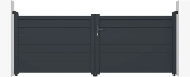 Casanoov Elektrisches Flügeltor Eiger in Anthrazit und Grau mit Drehtorantrieb Ranger B150 aus Aluminium, B/H: 305 x 115 cm - Bild 1