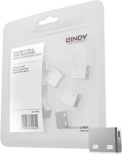 Lindy USB-A Port Schloss 10er Set Weiß ohne Schlüssel 40464 - Bild 1