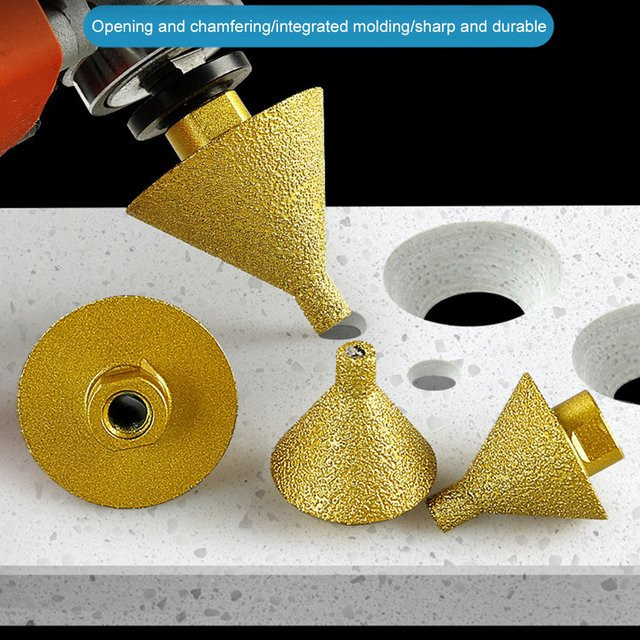 Aleekit Diamant-Nivellierung Fase Bit in Gold für Winkelgrinder zum Abschrägen von Fliesen, Marmor und Keramik - Bild 1