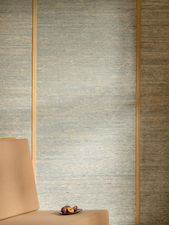 Élitis Tapete Grasscloth RM 1083 42 mit Streifenmuster und minimalistischem Design - Bild 1