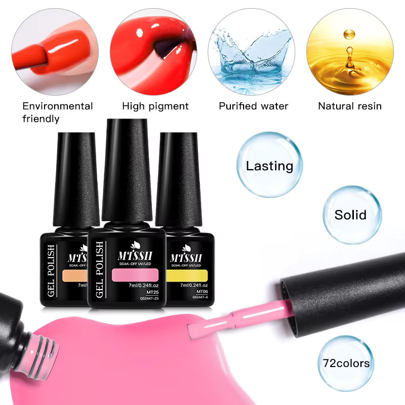 Mtssii Gel Nagellack, Lila, Glänzend, 7 Teile Set - Bild 3