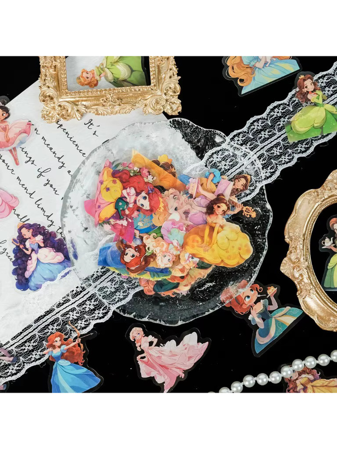 50 Stück wasserfeste Märchenprinzessin Aufkleber von Anime Worlds Store in transparent und Multicolour für Kinder, Notizbücher und Handyhüllen - Bild 4