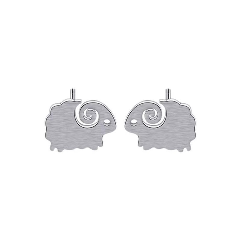 GaGa-Duck Ohrstecker, 925 Silber, Schaf-Lamm-Design - Bild 5