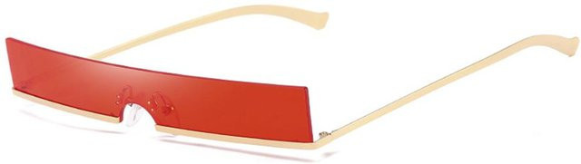 6698King Sonnenbrille, Unisex, Metall, randlos, rechteckig, red - Bild 1