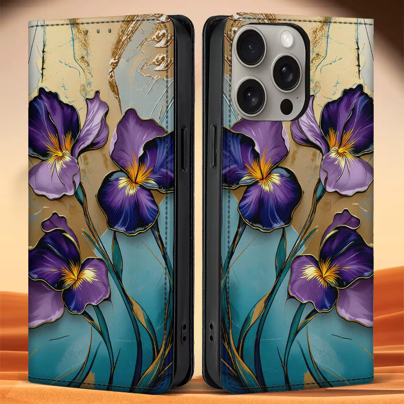 Farbig bemalte Flip Cover Wallet Handyhülle für Motorola Edge 60 70 G72 Fusion S30 G Pure Pro 5G in Grün und Mehrfarbig - Bild 2