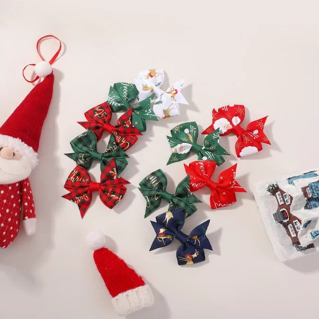 KIDS BOWS Haarspangen Set mit Schneeflocken-Ripsband, 10/20 Stück, Kinder - Bild 1