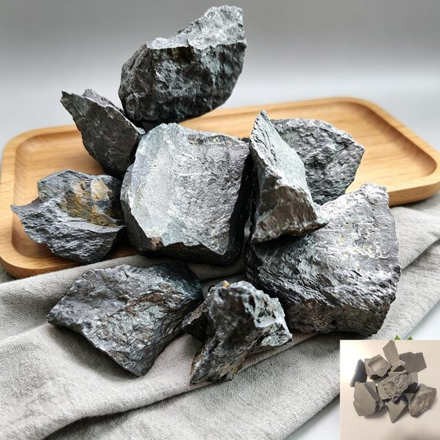 Natürlicher roher Schungitstein in Schwarz, zerkleinerte Mineralprobe für Heimdekoration und Steinhandwerk, Größe: 2-4 cm - Bild 1