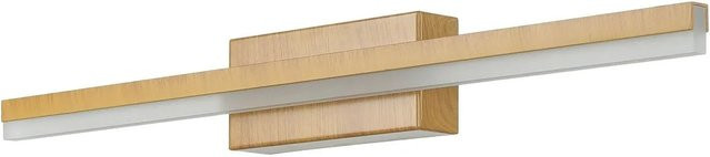 Licht-Erlebnisse LED Badezimmerlampe aus Edelstahl und Holz in Silber und Holz, Breite: 50 cm, IP44, 4000 K Kaltweiß - Bild 1