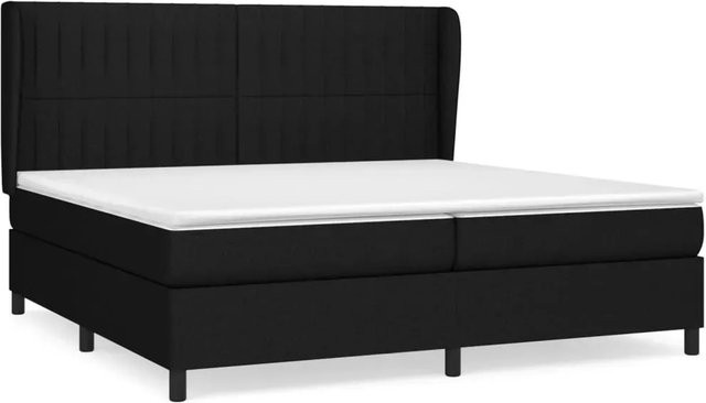vidaXL Boxspringbett mit Matratze Hybrid-Design in Schwarz und Weiß, B/T/H: 200 x 200 x 118 cm - Bild 1