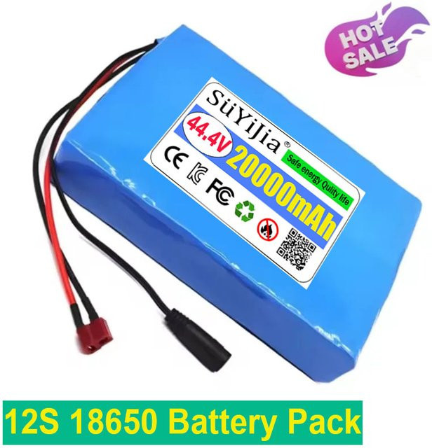 SUYIJIA 44,4V 20Ah 12S4P 18650 Akku mit 30A BMS in Blau für Elektro-Mobilitätsroller (500W/700W/1000W) - Bild 1