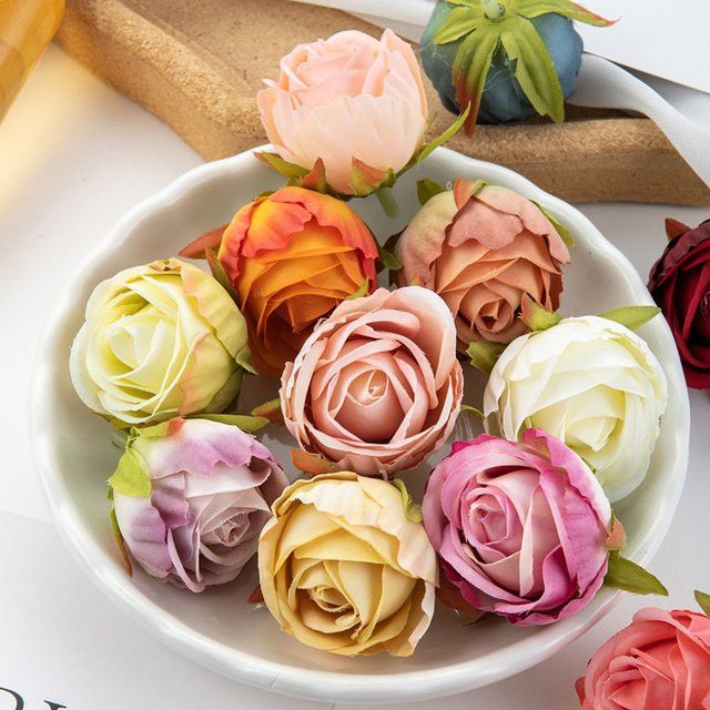 Smr Künstliche Rosen aus Seide in Tiefrosa für Hochzeit und Dekoration (10 Stück) - Bild 1