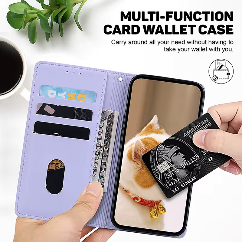 Leder-Magnetetui für Samsung Galaxy M-Serie mit Kartenfach und Brieftaschenfunktion in Rot - Bild 3