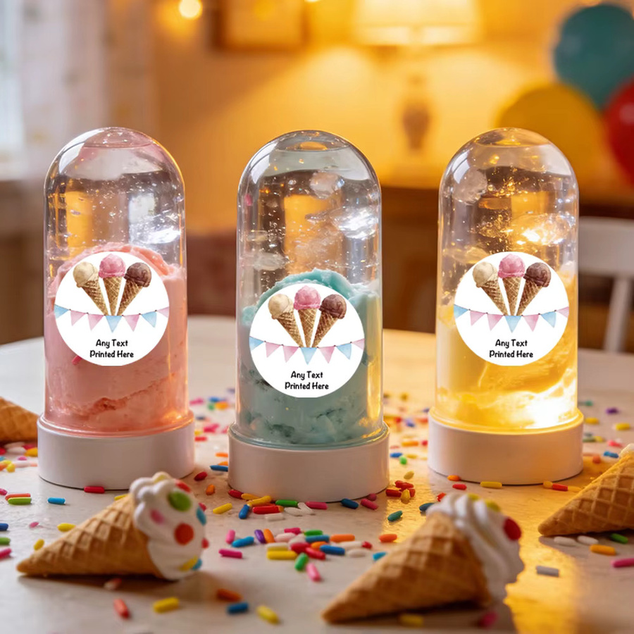 Personalisierte Eiscreme-Aufkleber von WEIGAO mit Text, runde Etiketten aus Papier für Partydekorationen wie Sommerhochzeiten oder Junggesellinnenabschiede - Bild 4