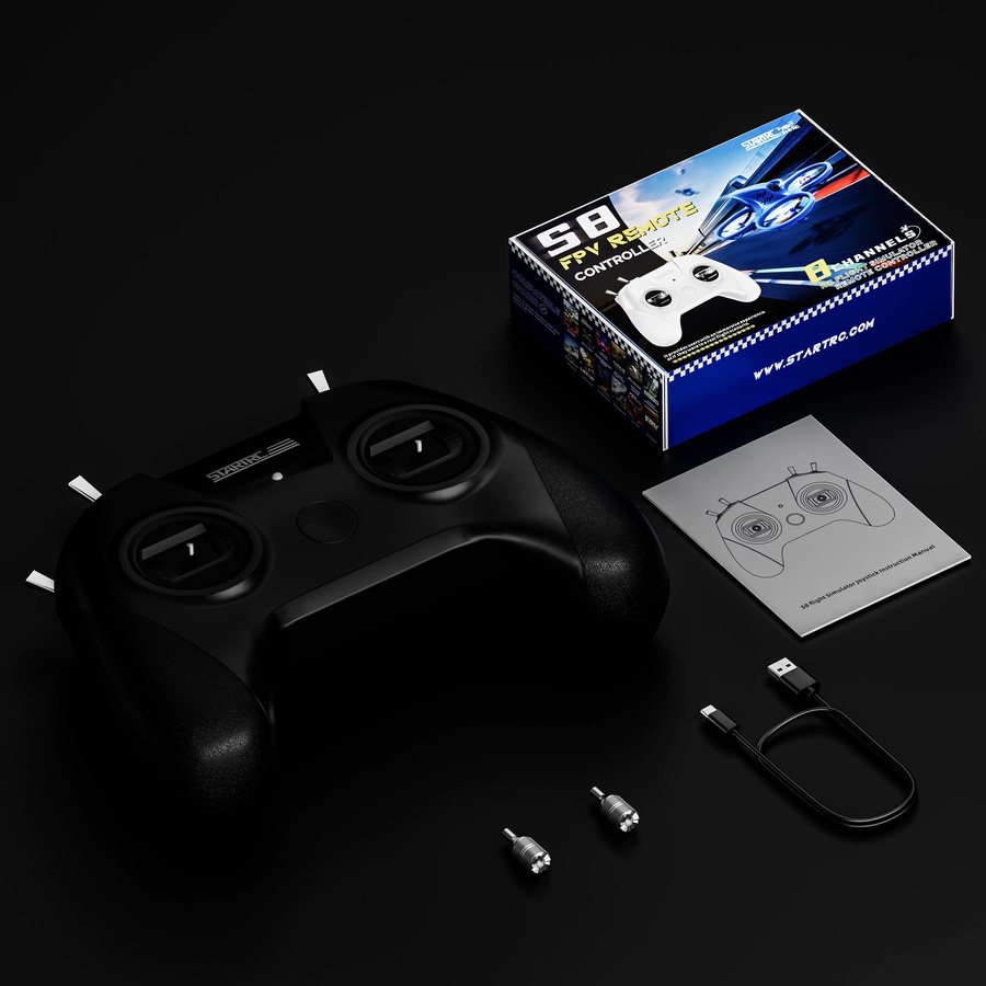 STARTRC S8 Simulator Controller Schwarz für DJI, Liftoff, Velocidrone und DRL FPV Drone Flight Training Simulation Fernbedienung - Bild 4