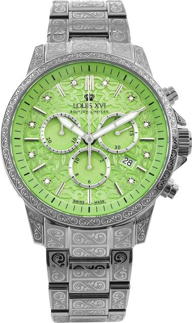 Louis XVI Chronograph, Quarz, Edelstahl, Grün, 43 mm, Herren - Bild 1