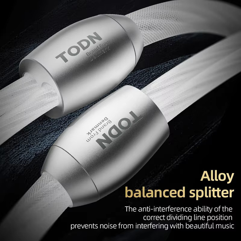 TODN HIFI versilberte Lautsprecherkabel mit 7N OCC High-End Qualität, 1 Paar mit Y-Stecker und Bananenstecker, Farbe: Silber - Bild 3
