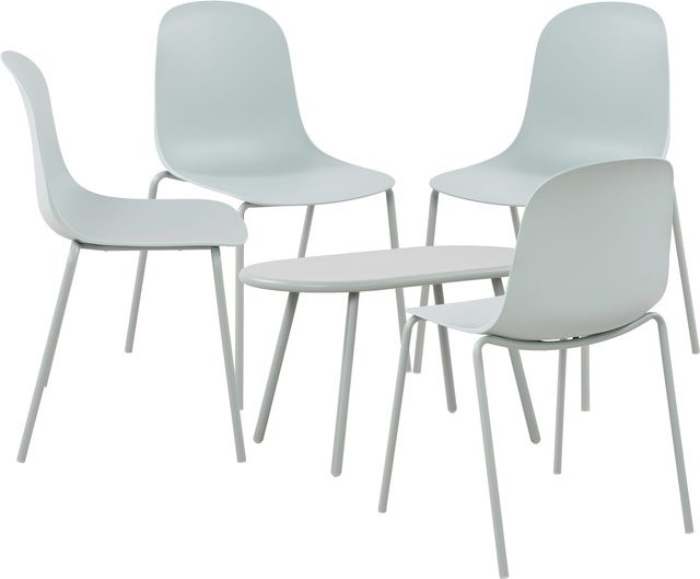 CLP 4er Sitzgruppe Veldin Garten-Set in Grau mit 1 Tisch und 4 stapelbaren Stühlen - Bild 1