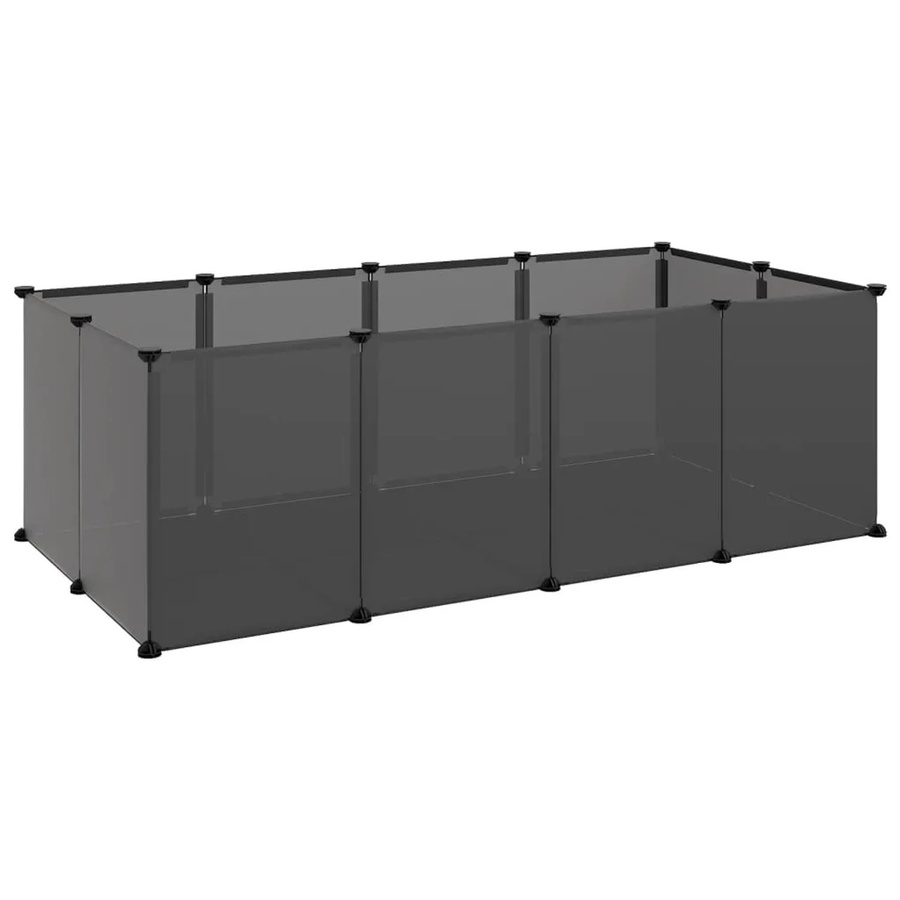 vidaXL Kleintierkäfig Schwarz aus Kunststoff und Stahl B/T/H: 144 x 74 x 46,5 cm - Bild 2