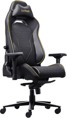 Trust GXT 721 Ruya Pro Gaming-Stuhl in Schwarz mit Stoffbezug und PU-Leder sowie verstellbaren Nackenkissen - Bild 2