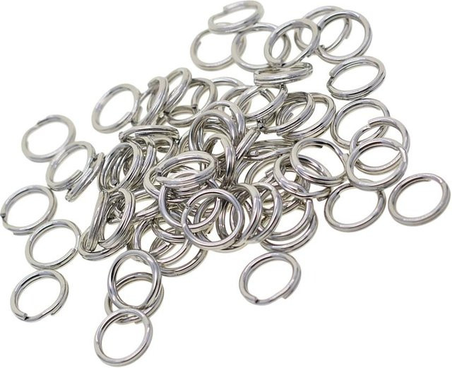 Schlüsselanhänger Edelstahl, Spaltring, 12x1,2 mm, grau, Unisex - Bild 1