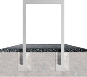 Schake Anlehnbügel aus Vierkantrohr 60x60mm feuerverzinkt, Farbe: Silber, Breite: 75 cm, Höhe: 120 cm - Bild 1