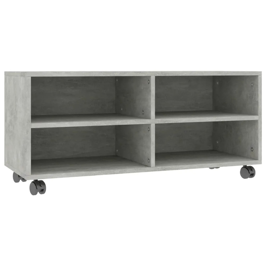 vidaXL TV-Schrank mit Rollen in Betongrau aus Holzwerkstoff B/T/H: 90 x 35 x 35 cm - Bild 2