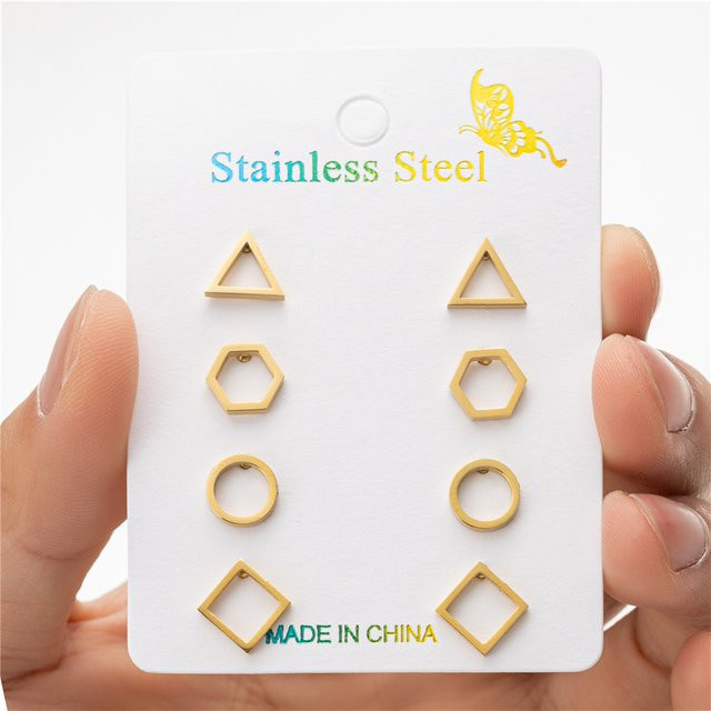 SMJEL Ohrstecker Edelstahl, Gold, Unisex - Bild 1