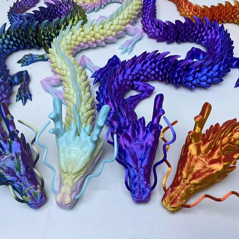 Jiahomily 3D-gedruckter Edelstein-Drache als bewegliches Zappelspielzeug in Multicolor, ideal als Geschenk für Kinder - Bild 2