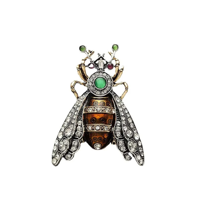 QATT Brosche Bienen-Design, Vintage, Kristall, Unisex - Bild 4